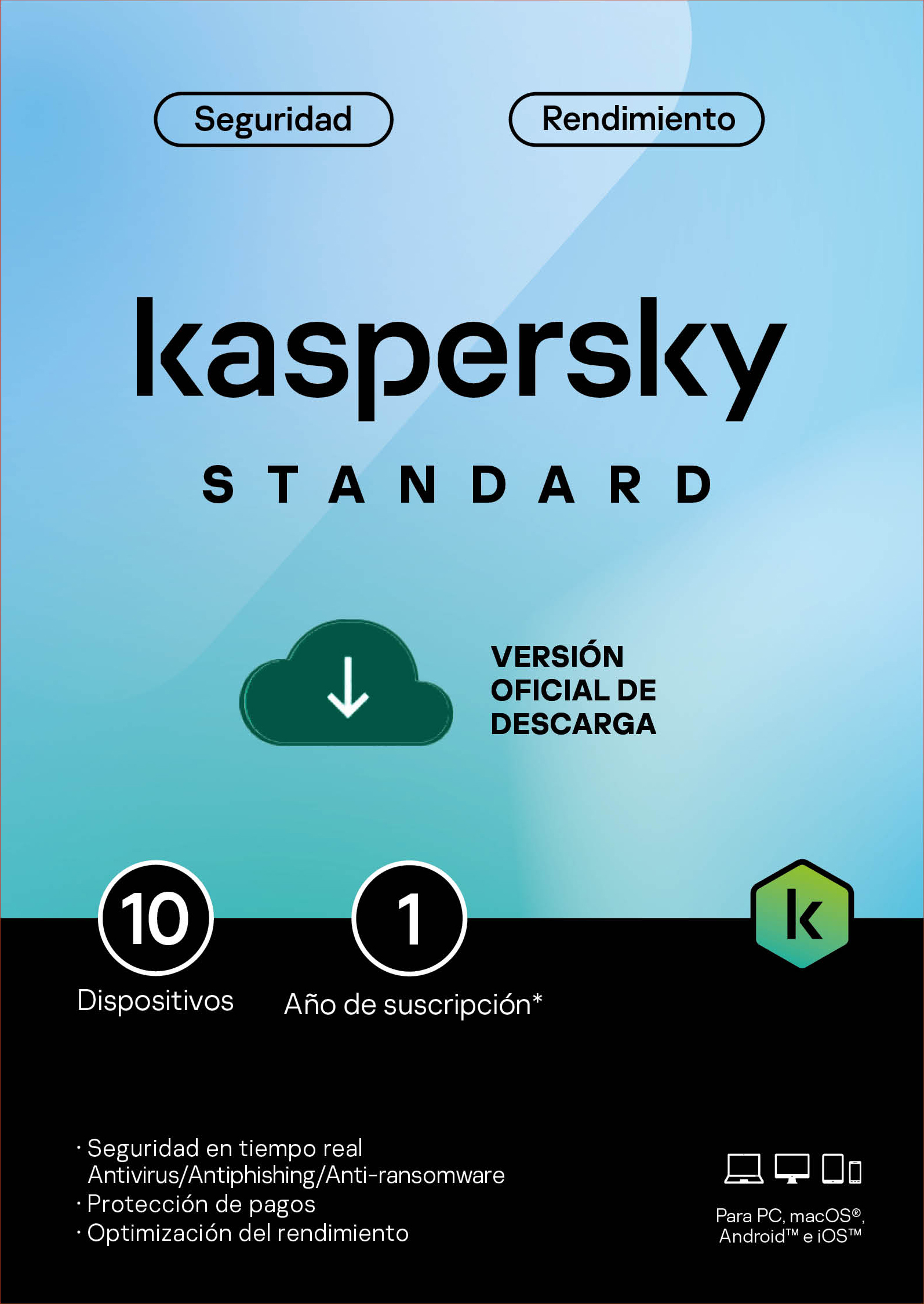 Licencia Kaspersky Standard 10 dispositivos por 1 año